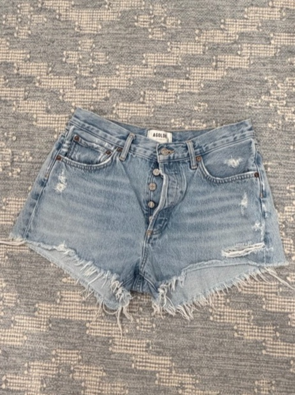 AGOLDE Parker Vintage Cut Off Short Jean Shorts Blue Waist 27